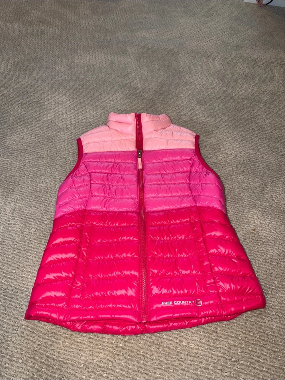 Girl’s Free Country Pink Ombre Quilted Vest
